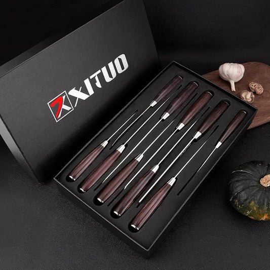 XITUO 10-Piece High Carbon Stainless Steel Knife Set, Laser-Etched Ultra Sharp Blade Kitchen Knives with Ergonomic Pakkawood Handle, Gift Box for Home Chef