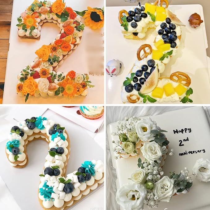 Dioycli Number Cake Molds for Baking 3D Silicone Cake Molds DIY Personalized Cake Pan for Birthday Wedding and Anniversary Number 2 Cake Pan of 10 Inch