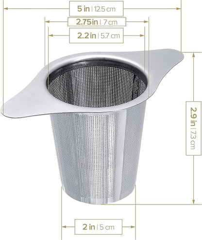 Teabloom Universal Loose Tea Infuser with Dual-Purpose Lid/Dish – Fits Cups, Mugs, Teapots – Tea Connoisseur's Choice – Steep Tea or Coffee