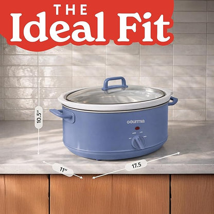 Gourmia Slow Cooker - 7 Quart Removable Ceramic Pot, Manual Controls with 3 Temperature Settings, Dishwasher Safe Crock and Glass Lid, Lavender