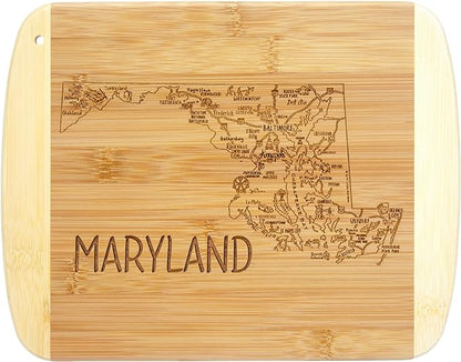 Totally Bamboo A Slice of Life Maryland State Serving and Cutting Board, 11" x 8.75"