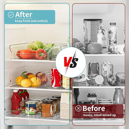 Ettori Clear Organizing Bins for Total Home Organization - Multi-Purpose Storage Solution for Pantry, Closet, Bathroom, and Kitchen (8 pack clear)