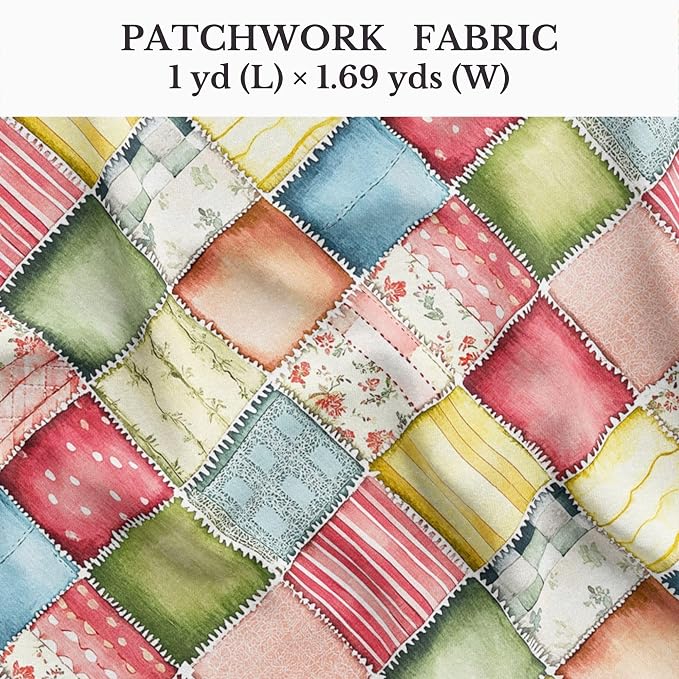 100% Cotton Fabric by the Yard – Turkish Quality Quilting & Sewing Fabric, 1 Yard x 1.69 Yards Wide, Patchwork Cotton for Crafts