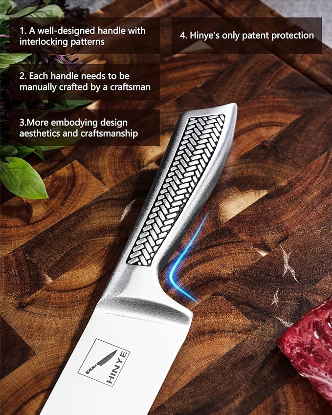 8 Inch High Carbon Stainless Steel Chef Knife - Sharp Kitchen Knife with Unibody Design, Ideal for Family & Restaurant Use, Presented in a Gift Box