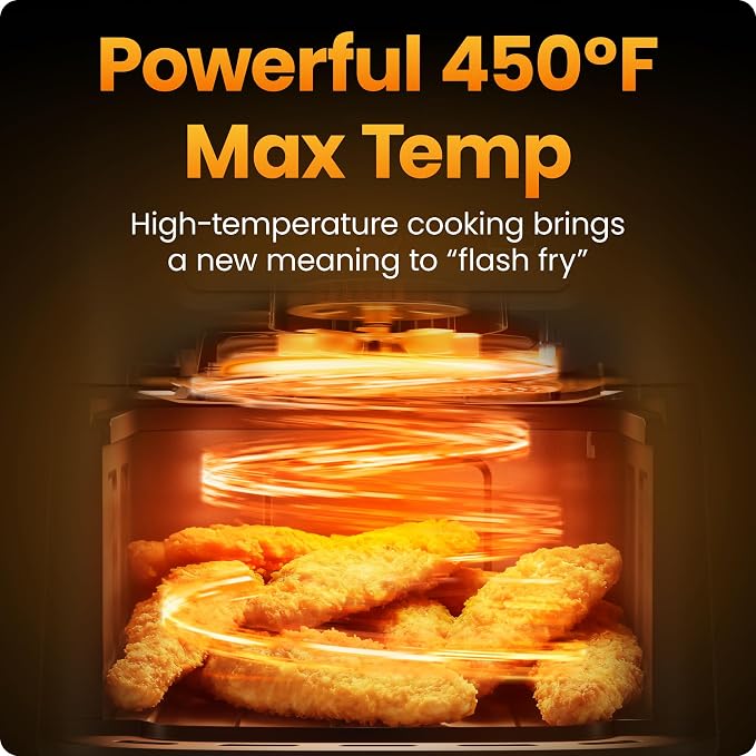 Chefman Air Fryer – 4-in-1 Slim 3.5 QT Airfryer, Air Fry, Bake, Dehydrate, Frozen, 450°F Max Temp for Extra Crispy Results in Minutes, Nonstick Ceramic Coating, Dishwasher-Safe Accessories - Red
