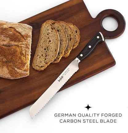 JoyJolt 8” Bread Knife. High Carbon x50 German Steel Kitchen Knife – Magnetic Gift Box.