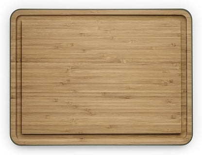 EVA SOLO | Green Tool Bamboo Cutting Board with Juice Groove | Anti-slip with silicone pads and deep juice groove | FSC-certified bamboo | Danish Design & Functionality