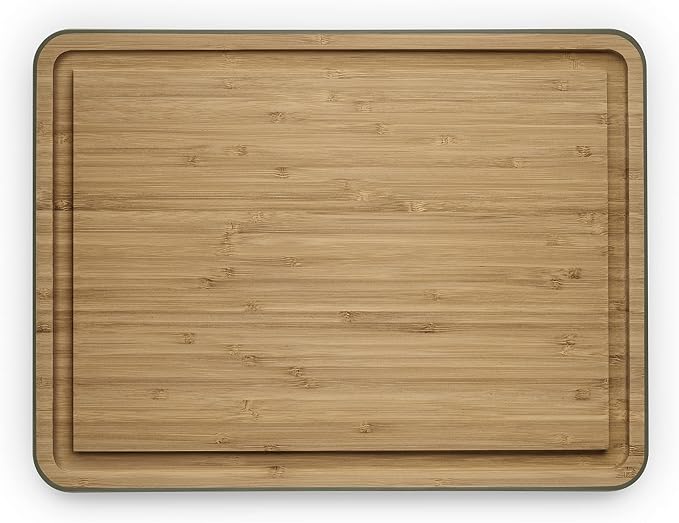 EVA SOLO | Green Tool Bamboo Cutting Board with Juice Groove | Anti-slip with silicone pads and deep juice groove | FSC-certified bamboo | Danish Design & Functionality