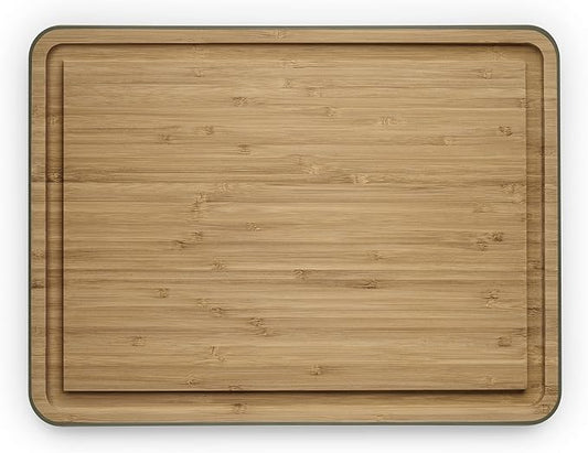 EVA SOLO | Green Tool Bamboo Cutting Board with Juice Groove | Anti-slip with silicone pads and deep juice groove | FSC-certified bamboo | Danish Design & Functionality