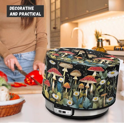 Mushrooms Daisies Slow Cooker Dust Cover 6-8 qt Crock for Pot Keep Small Kitchen Appliance Clean Kitchen Home Accessories Decor Cover with Top Handle