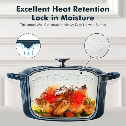 SENSARTE Enameled Cast Iron Dutch Oven Pot with Lid 3.5/5.5/6.5 Quart Heavy-Duty Round Dual Handles Kitchen Pot with Cotton Potholders & Silicone Trivet, Pot for Bread Baking, Stews, Braising, Roasting, Oven Safe, 5.5 Quart, Emerald Green