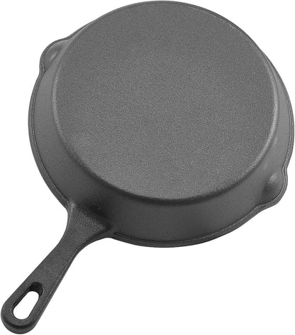 VEVOR Cast Iron Skillet, 3-Piece Frying Pan Set (6, 8, 10 in), Heavy-Duty Skillets with Heat-Resistant Handle, Pre-Seasoned Chef's Pan, Kitchen Cookware, for Oven, Gas, Electrical, Induction, Black