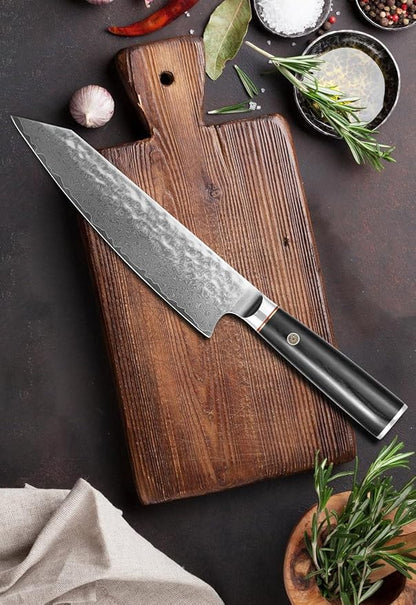 Kiritsuke Knife - 8 Inch Damascus Japanese Chef's Knife, 67 Layers Japanese VG-10 Gyuto Kitchen Cooking Knife - Ergonomic Handle