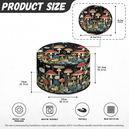 Mushrooms Daisies Slow Cooker Dust Cover 6-8 qt Crock for Pot Keep Small Kitchen Appliance Clean Kitchen Home Accessories Decor Cover with Top Handle