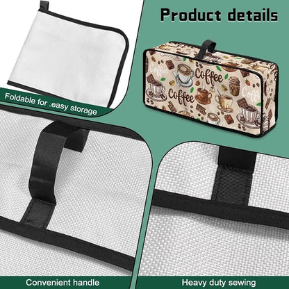 Coffee Toaster Cover 2 Slice Beige Cover for 2 Slice Slim Toaster, Easy to Fold and Carry Water-Resistant Dust Covers for Kitchen Appliances, Machine Washable