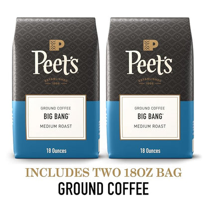 Peet's Coffee Medium Roast Ground Coffee | Big Bang | 36 Ounces | 2 Bags