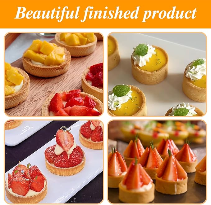 RICHSC-PAN Stainless Steel Perforated Tart Ring Set, 16 Packs Food-Grade, 3.15 Inches and 2.36 Inches, Suitable for All Kinds of Small Fruit Tart Crusts.