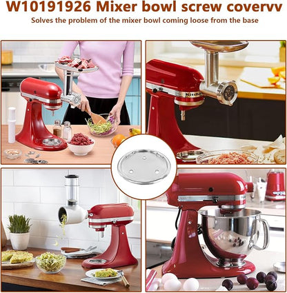 Showingo W10191926 Mixer Bowl Screw Cap Replacement for Whirlpool KitchenAid Kenmore Mixer Base Plate Replacement Part 4163032 WPW10191926 AP6016640 4161126 4161127 4161128 4161158(2 Packs）