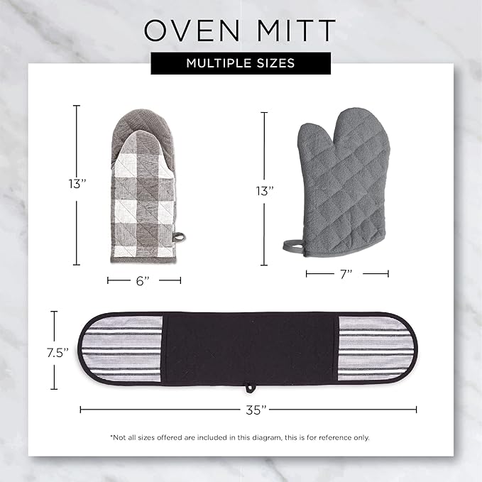 DII Lattice Basics Collection Kitchen Essentials, Oven Mitt Set, Nautical Blue, 2, Piece