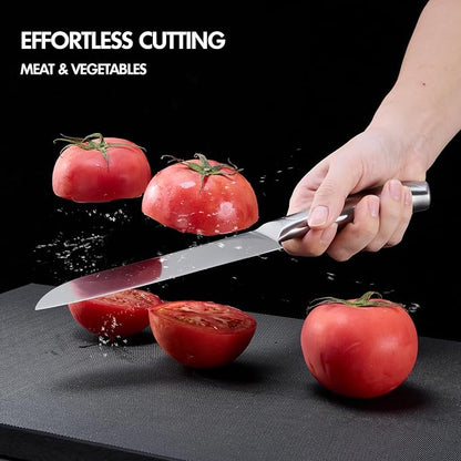 SHI BA ZI ZUO Santoku knife and fruit knife, 2-piece professional kitchen knife set Chef's knife with ergonomic stainless steel handle for kitchen