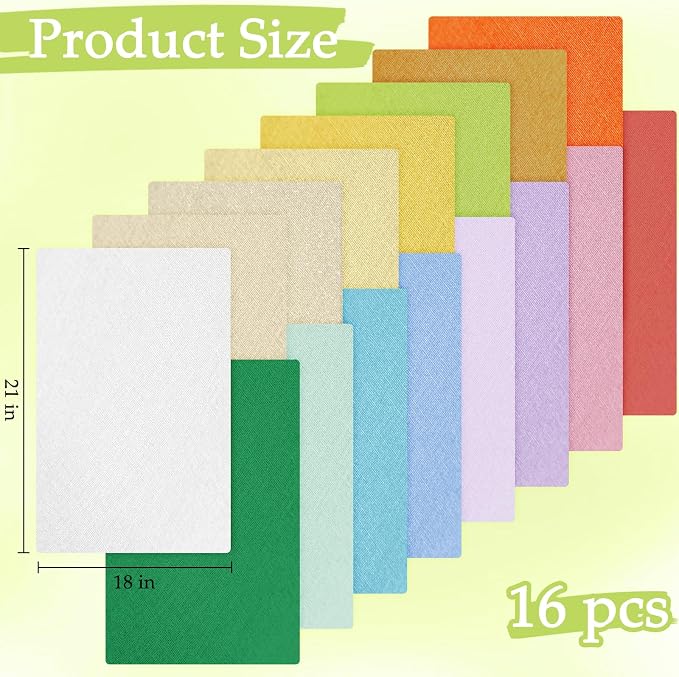 18 * 21inch Cotton Fabric, Premium Fabric Pure Quilting Fat Quarter Bundles Patchwork for Sewing DIY Craft (Macaron, 16PCS)