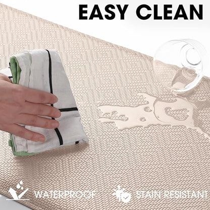 Mattitude Kitchen Mat Cushioned Anti-Fatigue Floor Mat Water Resistant Non-Slip Mats and Rugs Standing and Comfort Desk Mats for House Sink Office Laundry (Beige, 17.3"x60")