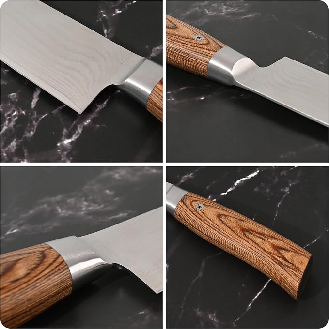 Damascus Chef Knife 8 Inch, Professional Kitchen Knife with VG10 Steel Core 67 Layers, Full Tang Cooking Knife with Ergonomic Walnut Handle, Gift Box Included