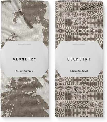 GEOMETRY Spring Kitchen Towels - Quick Dry Microfiber Cloth Spring & Summer Dish Towels for Kitchen Drying - Premium Quick Dry Towel - Sandy Boho, 18" x 30" - 2-Pack