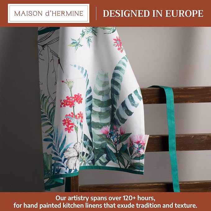 Maison d' Hermine 100% Cotton Apron for women with Pocket Kitchen Chef Apron for Men Cooking Spring Summer