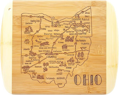 Totally Bamboo A Slice of Life Ohio State Serving and Cutting Board, 11" x 8.75"