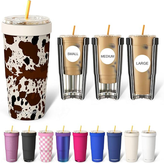 Frost Buddy Togo Buddy 30oz Stainless Steel Vacuum Insulated Tumbler To Go Coffee Cup – Iced Coffee Sleeve, Travel Mug, Thermal Cup for Hot & Cold Drinks, Dunkin Cup (Cowabunga)