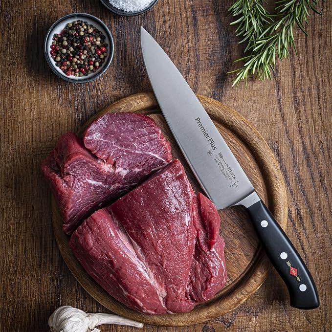 F. DICK – Premier Plus Chef Knife - Classic kitchen knife with 8.3" blade & 56 HRC - Ideal for meat & vegetables - Ultra sharp - Stainless steel - Ergonomic handle - High carbon - Made in Germany