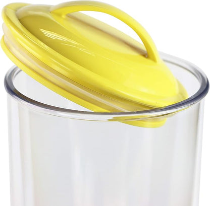 Reston Lloyd Tall Clear Spaghetti Pasta Storage Canister Container with Airtight Lid BPA Free for Kitchen Pantry Organization, Lemon