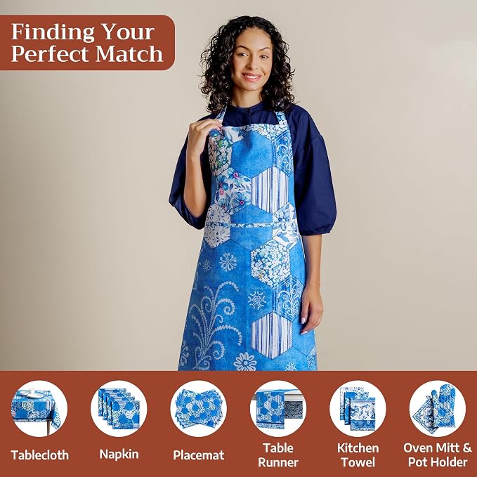 Maison d' Hermine 100% Cotton Apron for women with Pocket Kitchen Chef Apron for Men Cooking Spring Summer