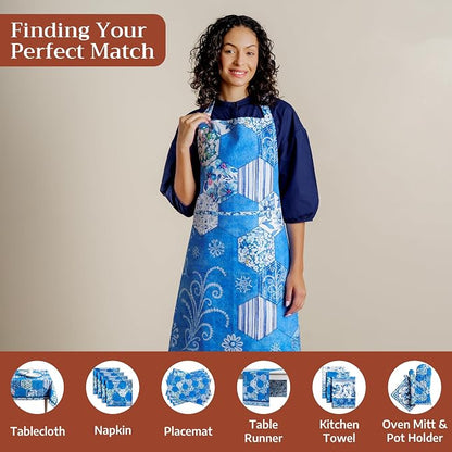 Maison d' Hermine 100% Cotton Apron for women with Pocket Kitchen Chef Apron for Men Cooking Spring Summer