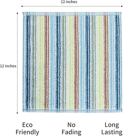 Oeleky Kitchen Dishcloths for Washing Dishes, Ultra Absorbent Dish Rags, Cotton Cleaning Cloths Pack of 16, 12x12 Inches (Mix-1, 12x12 inch)