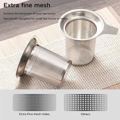 Gute 2 Pack Tea Infusers for Loose Tea, Food Grade Silicone and 304 Stainless Steel Extra Fine Mesh Tea Strainer for Tea, Coffee, Teapots, Mugs