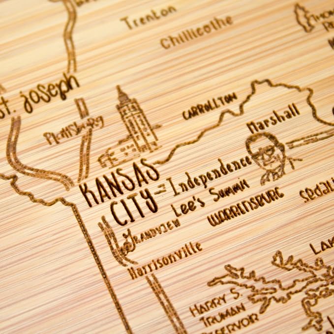 Totally Bamboo A Slice of Life Missouri State Serving and Cutting Board, 11" x 8.75"