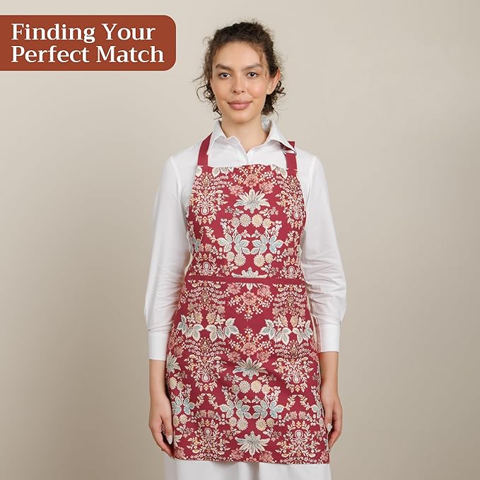 Maison d' Hermine 100% Cotton Apron for women with Pocket Kitchen Chef Apron for Men Cooking Spring Summer