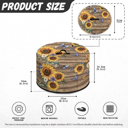 Slow Cooker Dust Cover Compatible with 6-8 qt Crock for Pot Sunflower Butterfly Pattern Small Kitchen Appliance Decor Dust Cover