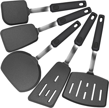 Mixed 5 Piece Silicone Spatula Set for Nonstick Cookware | Heat resistant, Kitchen Cooking Utensils Set, Flexible Stainless Steel Core, Full Silicone, Dishwasher Safe