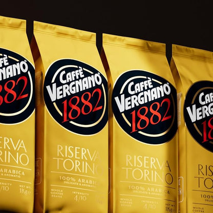 Caffe Vergnano Riserva Torino 100% Arabica Coffee Beans, 2.2 lb Bag - Medium Roast Whole Bean Espresso for French Press, Drip Coffee Maker, Automatic Coffee Machine & Moka Pot