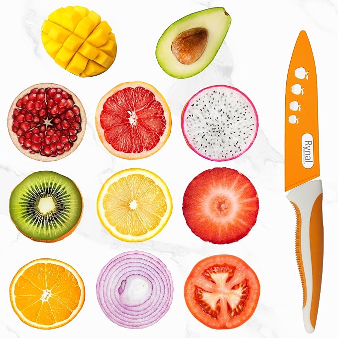 Ceramic Knife - 5" Chef's Utility Knife - Light, Precise, Sharp Ceramic Kitchen Knife with Cover & Soft Grip