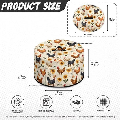 Rooster Slow Cooker Dust Cover 6-8 qt Crock for Pot Keep Small Kitchen Appliance Clean Kitchen Home Accessories Decor Cover Sunflower