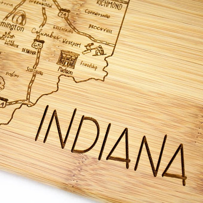 Totally Bamboo A Slice of Life Indiana State Serving and Cutting Board, 11" x 8.75"