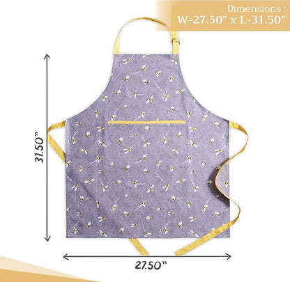 Maison d' Hermine 100% Cotton Apron for women with Pocket Kitchen Chef Apron for Men Cooking Spring Summer