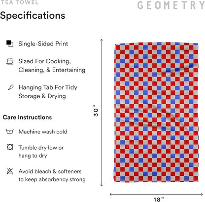 GEOMETRY Kitchen Towels - Quick Dry, Absorbent Microfiber Dish Towels for 4th of July, Memorial Day, Veterans Day, and Holiday Decor - Red, White, and Blue- Patriot Picnic