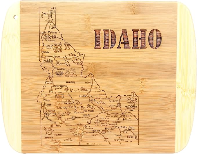 Totally Bamboo A Slice of Life Idaho State Serving and Cutting Board, 11" x 8.75"