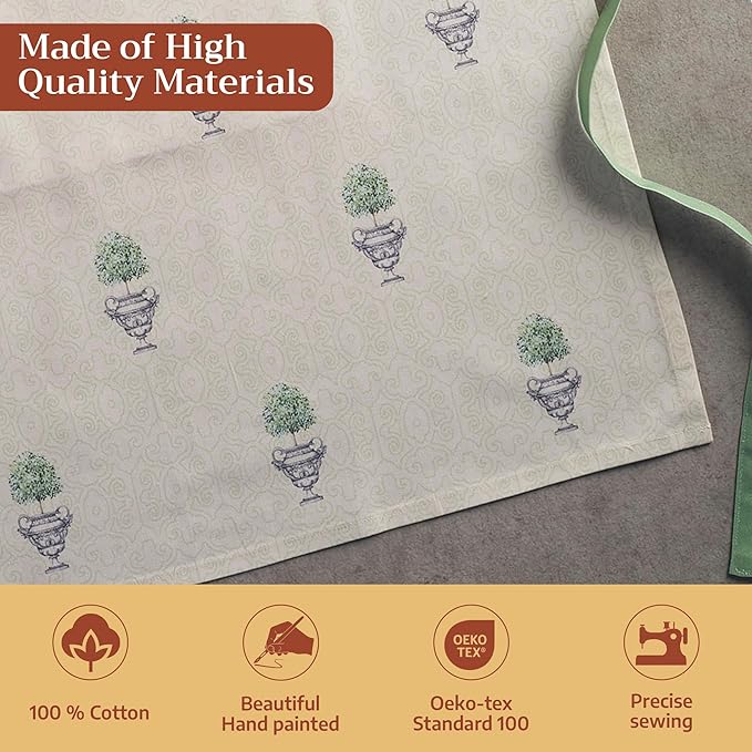 Maison d' Hermine 100% Cotton Apron for women with Pocket Kitchen Chef Apron for Men Cooking Spring Summer