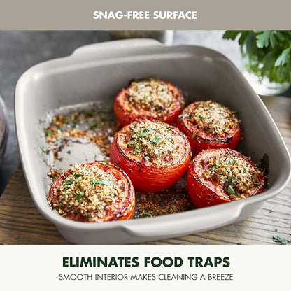 GreenPan Premiere Ovenware Healthy Ceramic Nonstick 8" Square Cake Baking Pan, PFAS-Free, Warp-Free Bakeware, Durable Quick Heating, Oven & Broiler Safe to 600F, Dishwasher Safe, Taupe